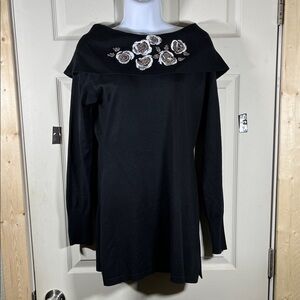 Elegant Black Floral Women's Blouse